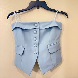 Fashion Nova Sky Blue Strapless Top